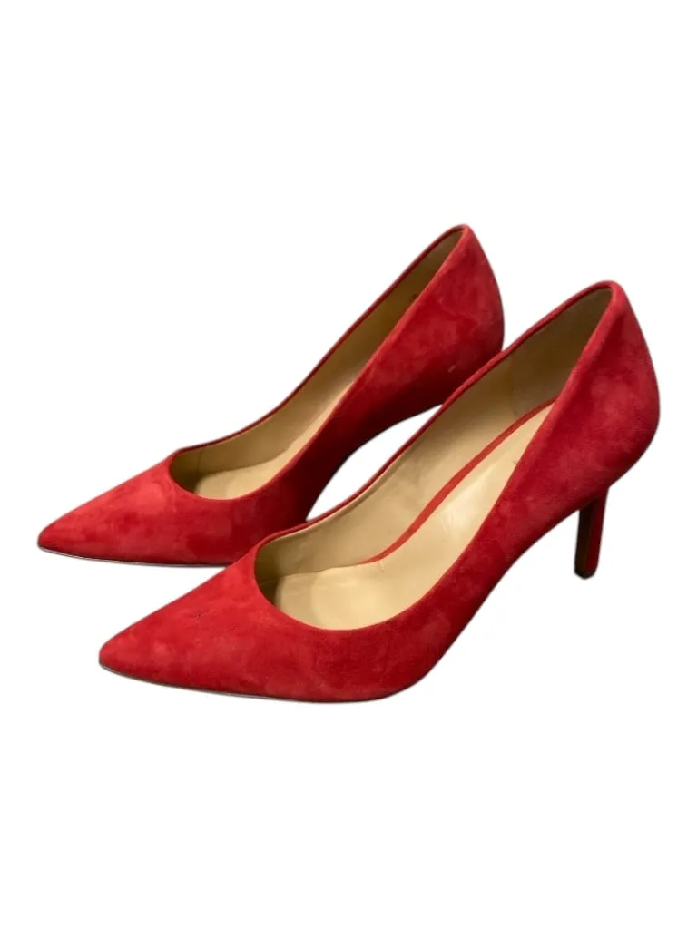 naturalizer Shoe Size 9.5 Red Leather Suede Stiletto Pointed Toe Pump Shoes