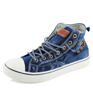 New 2022 Denim Shoes Women Fashion Sneakers High top Women's Sneakers Thick Sole Ladies Brand Shoes Plus Size 42 ZHK040