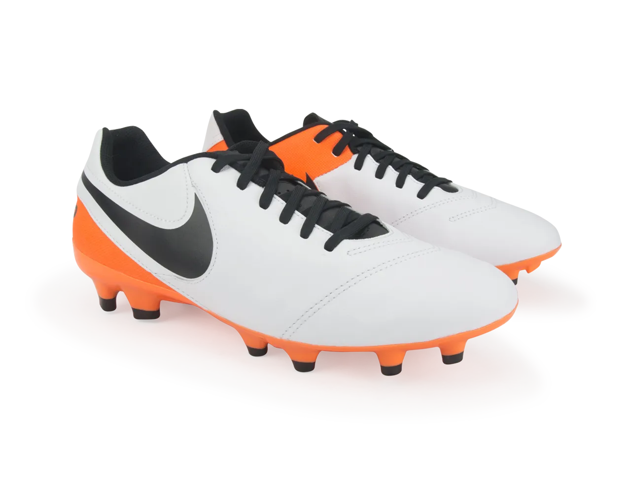 Nike Men's Tiempo Genio Leather FG White/Black/Total Orange