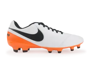 Nike Men's Tiempo Genio Leather FG White/Black/Total Orange