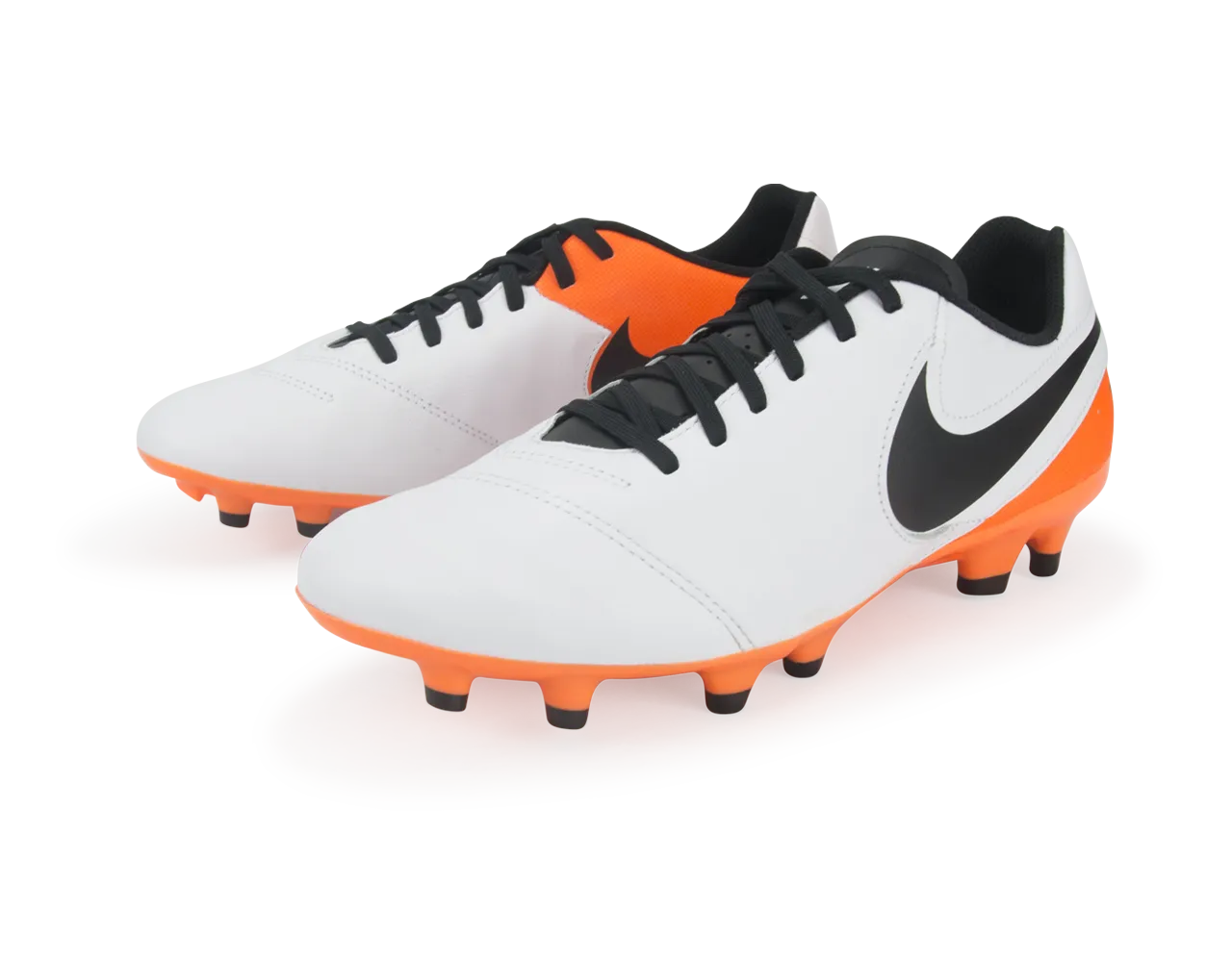 Nike Men's Tiempo Genio Leather FG White/Black/Total Orange