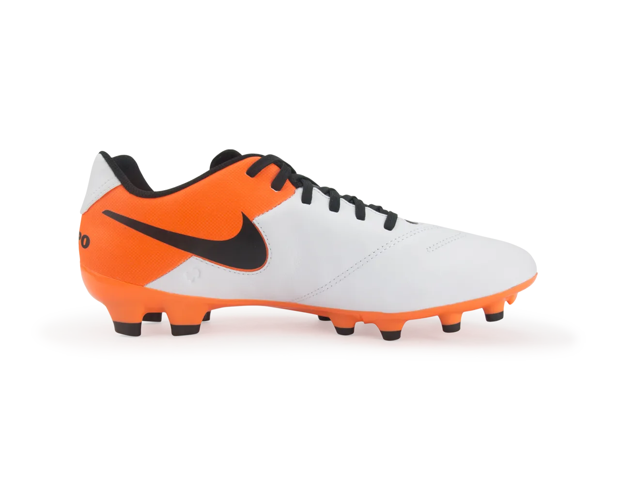Nike Men's Tiempo Genio Leather FG White/Black/Total Orange