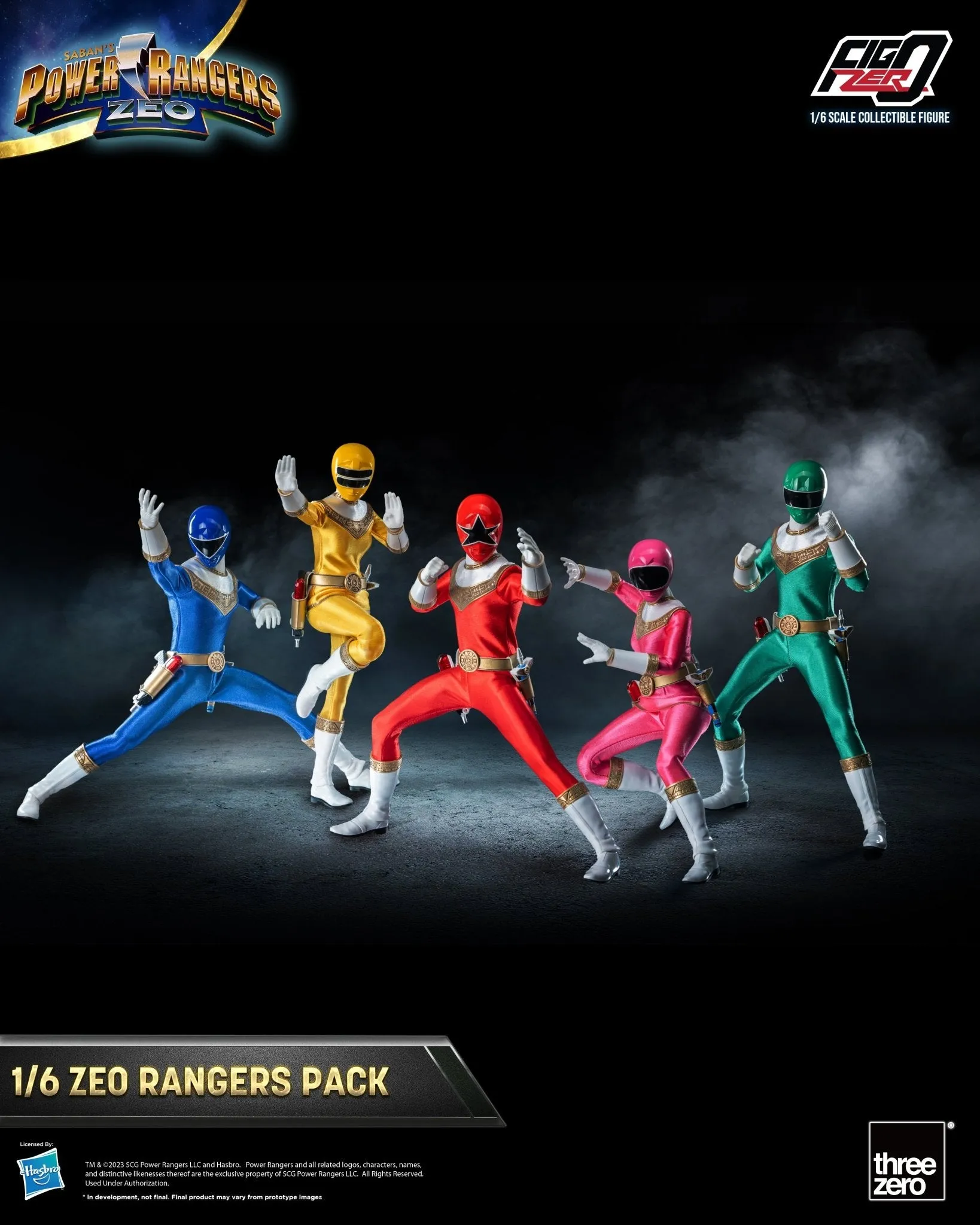 PRE-ORDER: Threezero Power Rangers Zeo FigZero Zeo Rangers Pack 1:6 Scale Figures