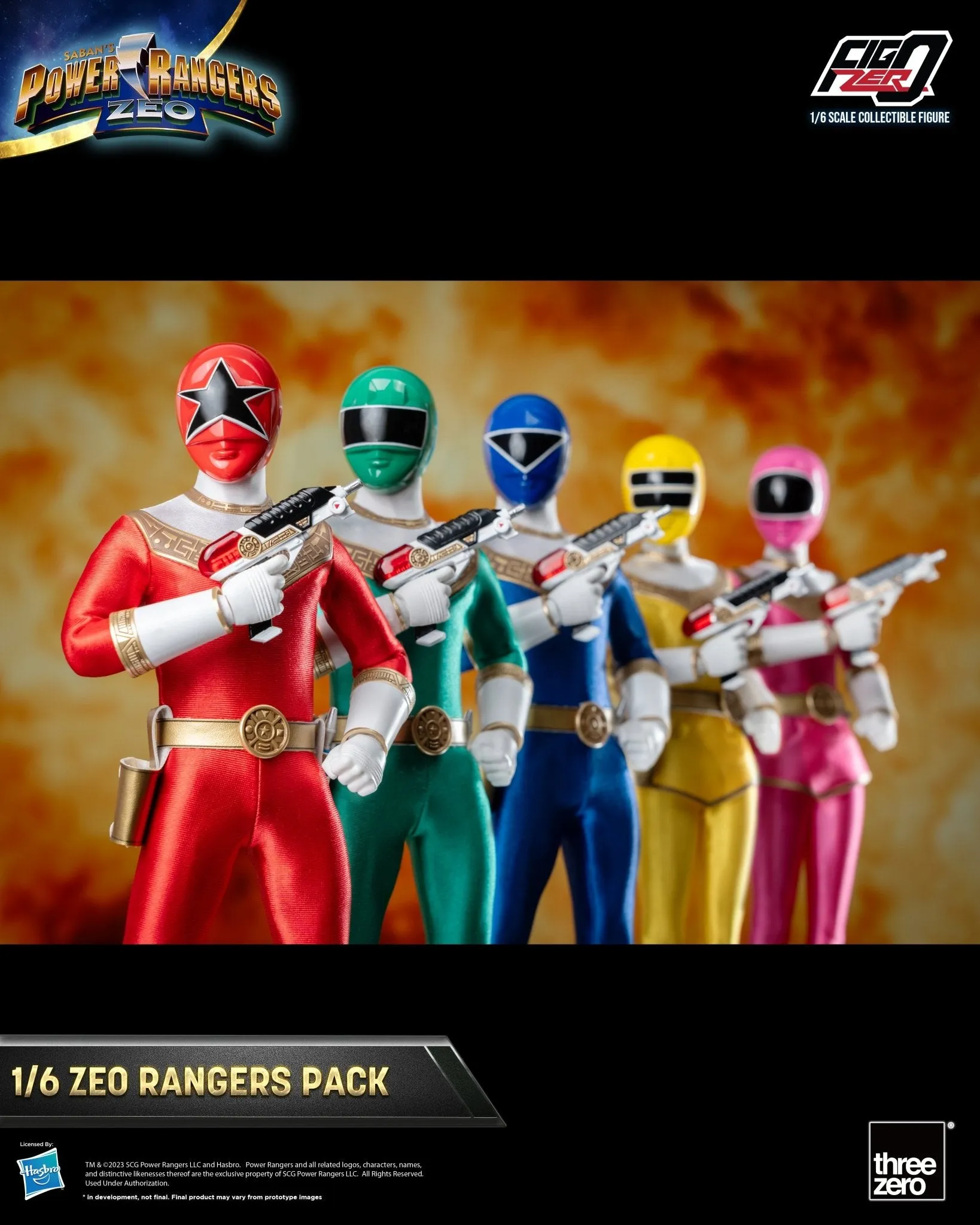 PRE-ORDER: Threezero Power Rangers Zeo FigZero Zeo Rangers Pack 1:6 Scale Figures