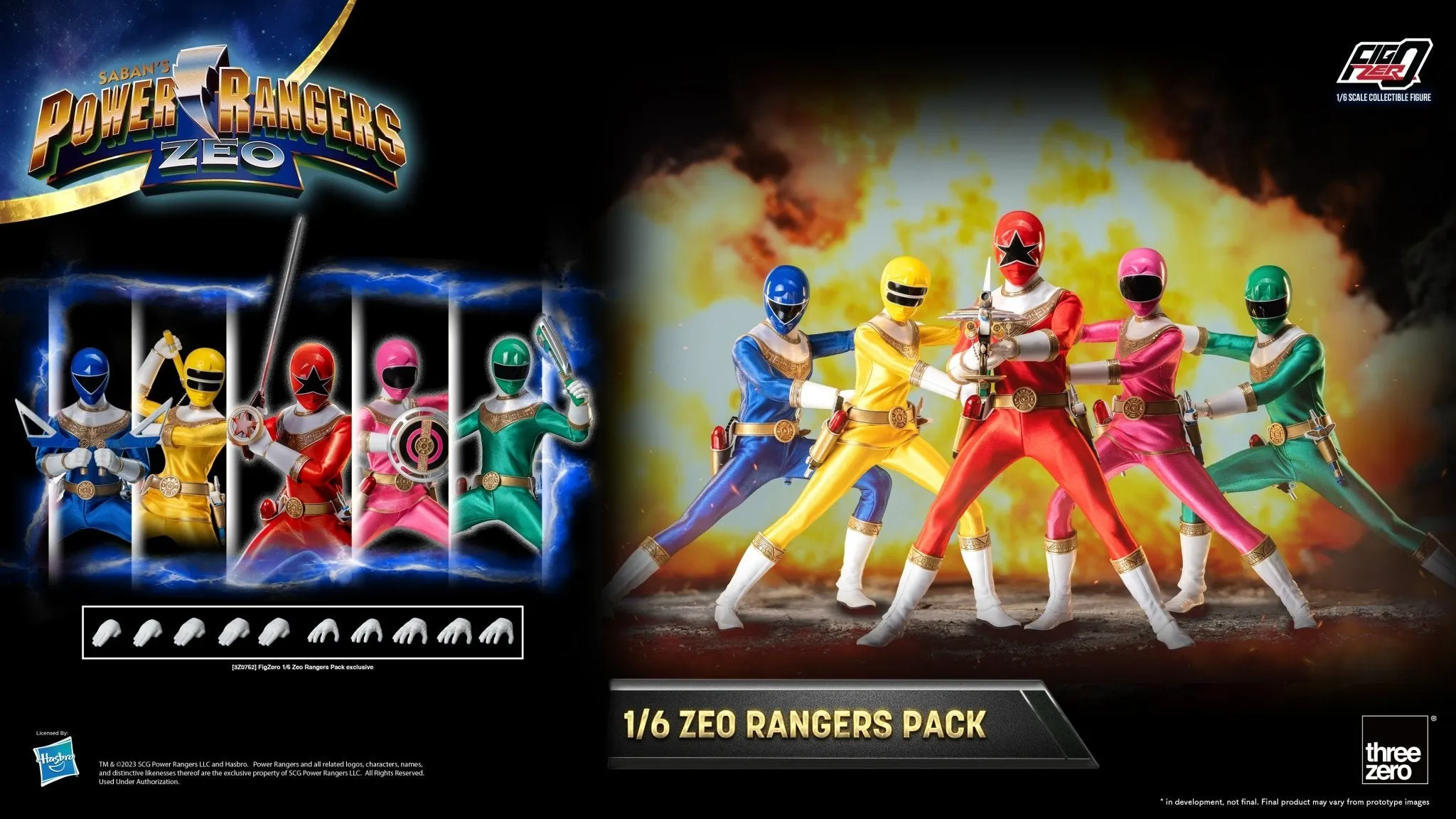 PRE-ORDER: Threezero Power Rangers Zeo FigZero Zeo Rangers Pack 1:6 Scale Figures