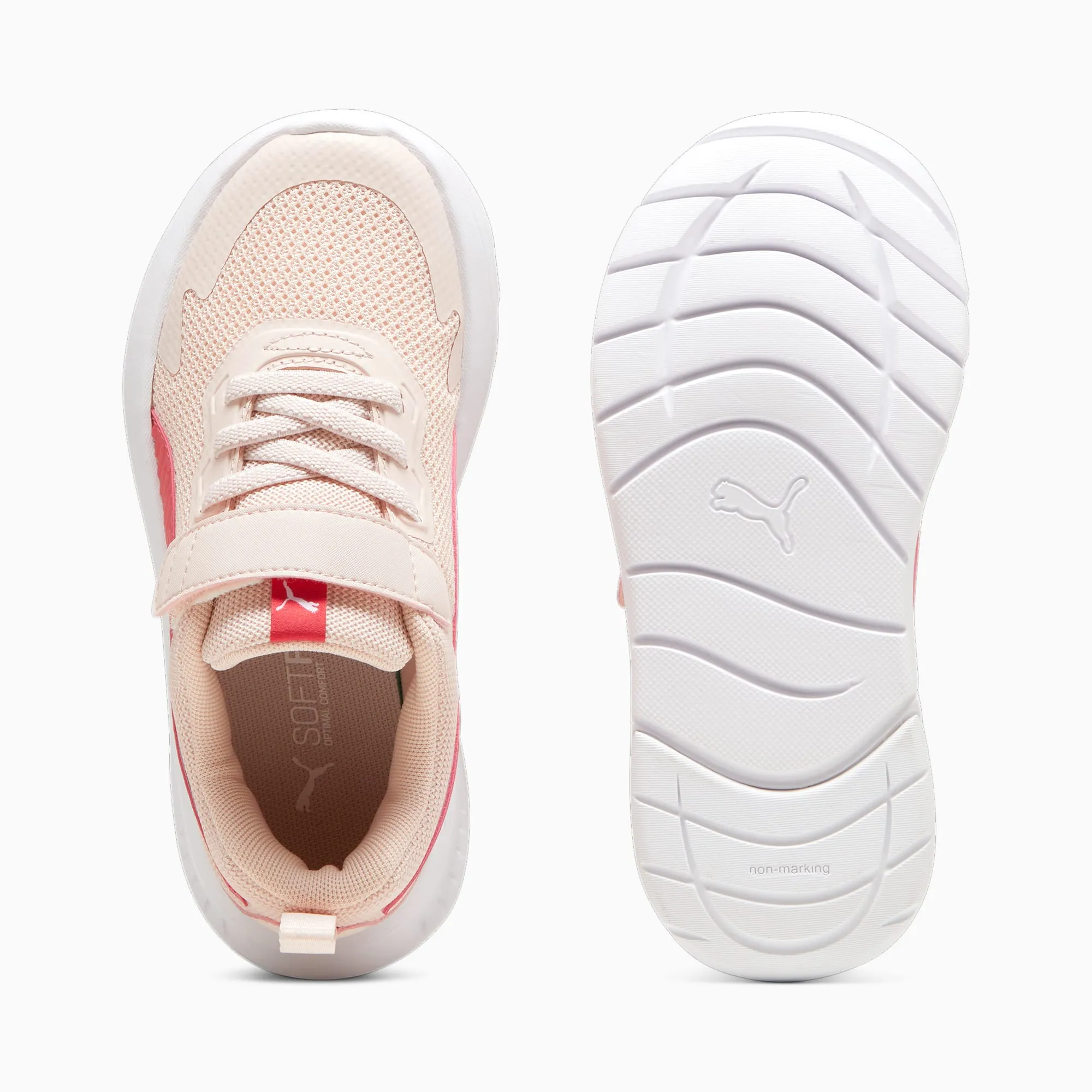 PUMA KID'S EVOLVE RUN MESH HOOK N'LOOP PINK/WHITE RUNNING SHOES