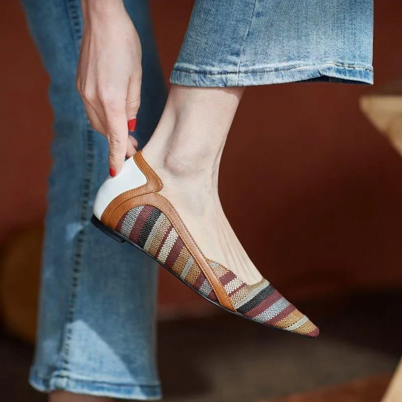 Pumps Low Heel Mixed Colors Flats Women's Casual Shoes NOS1207