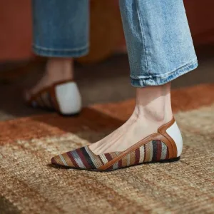 Pumps Low Heel Mixed Colors Flats Women's Casual Shoes NOS1207