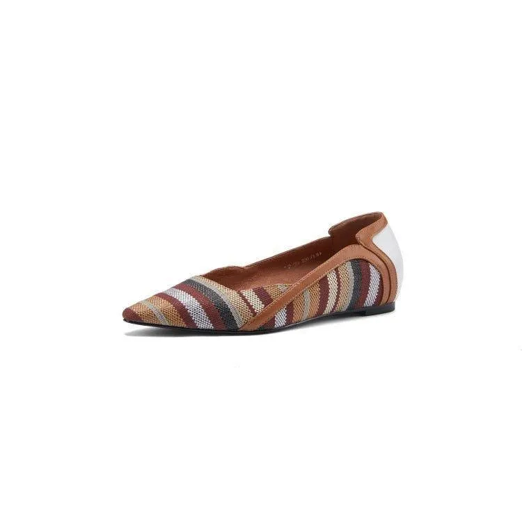 Pumps Low Heel Mixed Colors Flats Women's Casual Shoes NOS1207