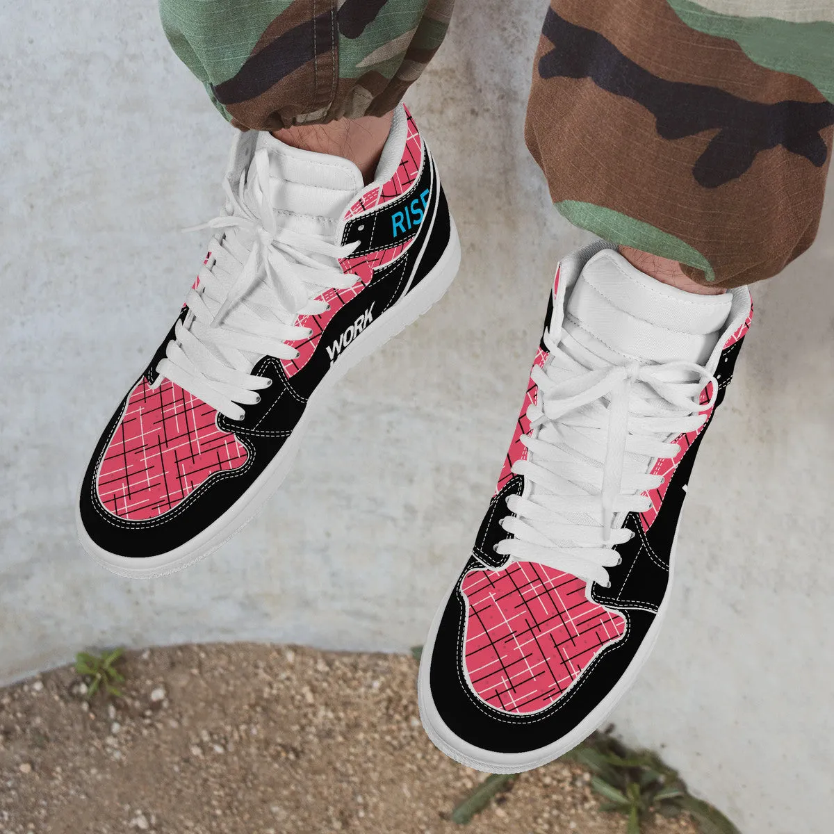 Real Rise Work Hard Be Kind -Pink High-Performance Basketball Shoes