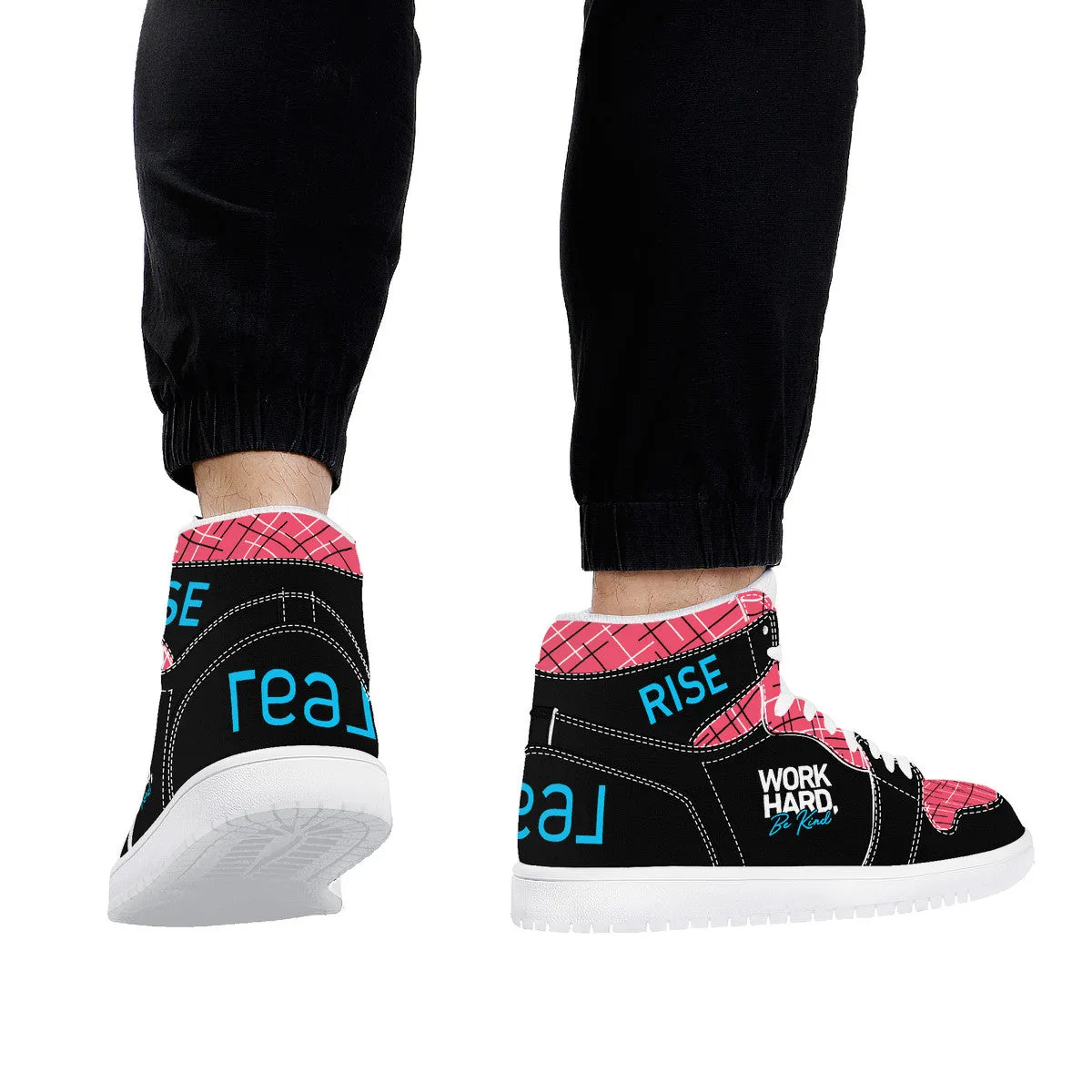 Real Rise Work Hard Be Kind -Pink High-Performance Basketball Shoes