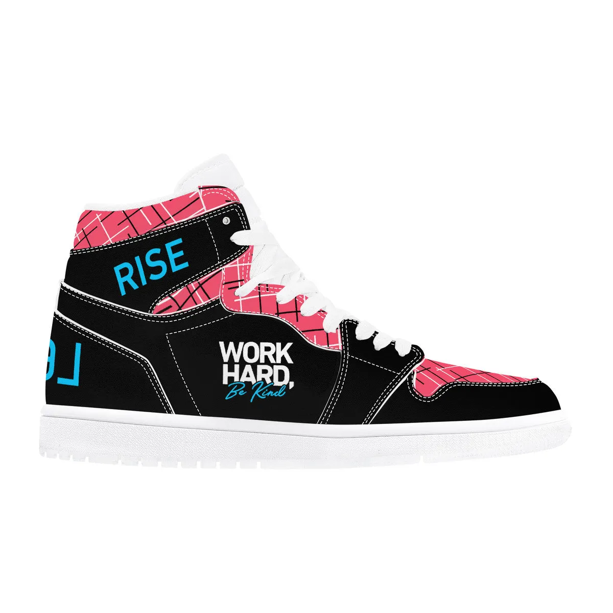 Real Rise Work Hard Be Kind -Pink High-Performance Basketball Shoes