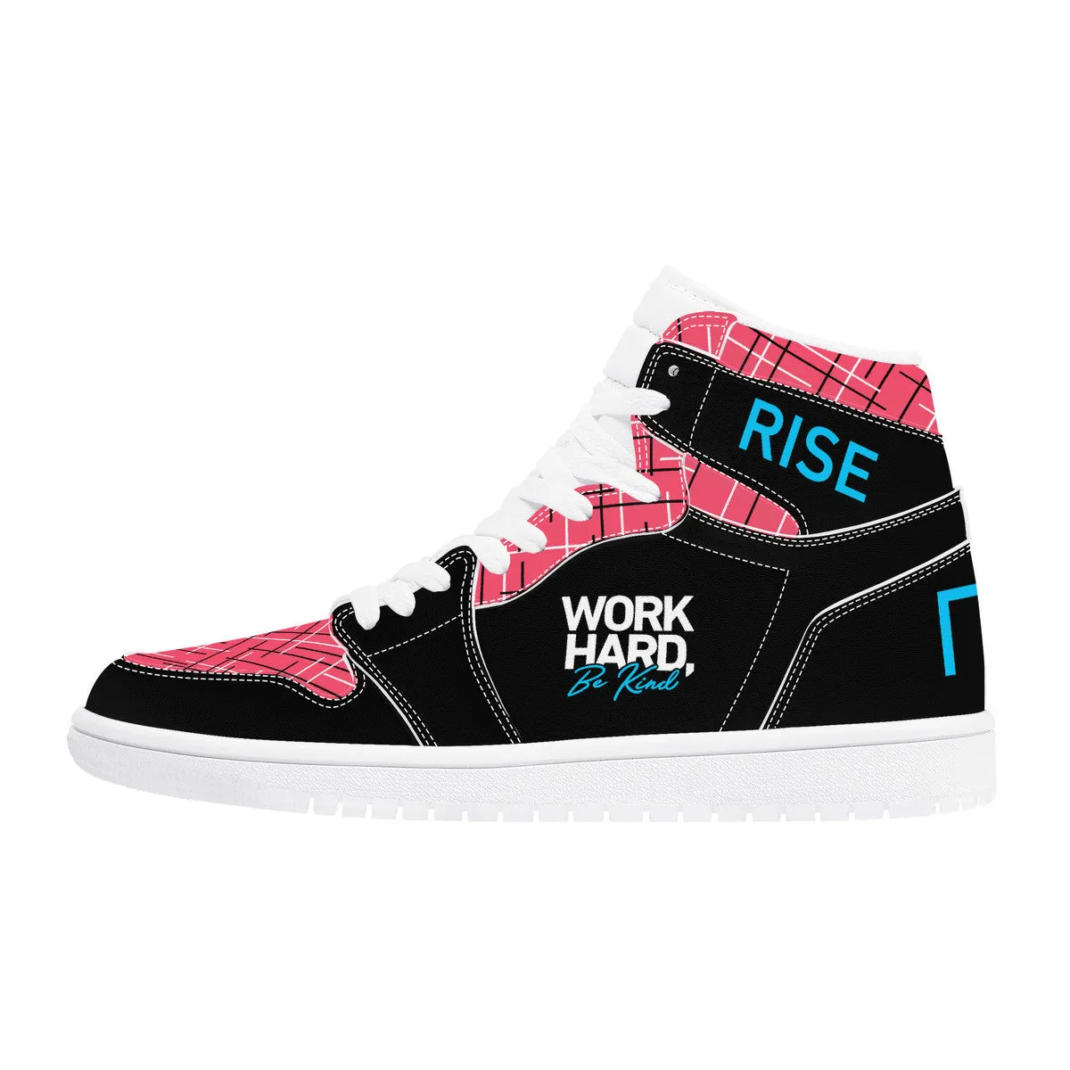 Real Rise Work Hard Be Kind -Pink High-Performance Basketball Shoes