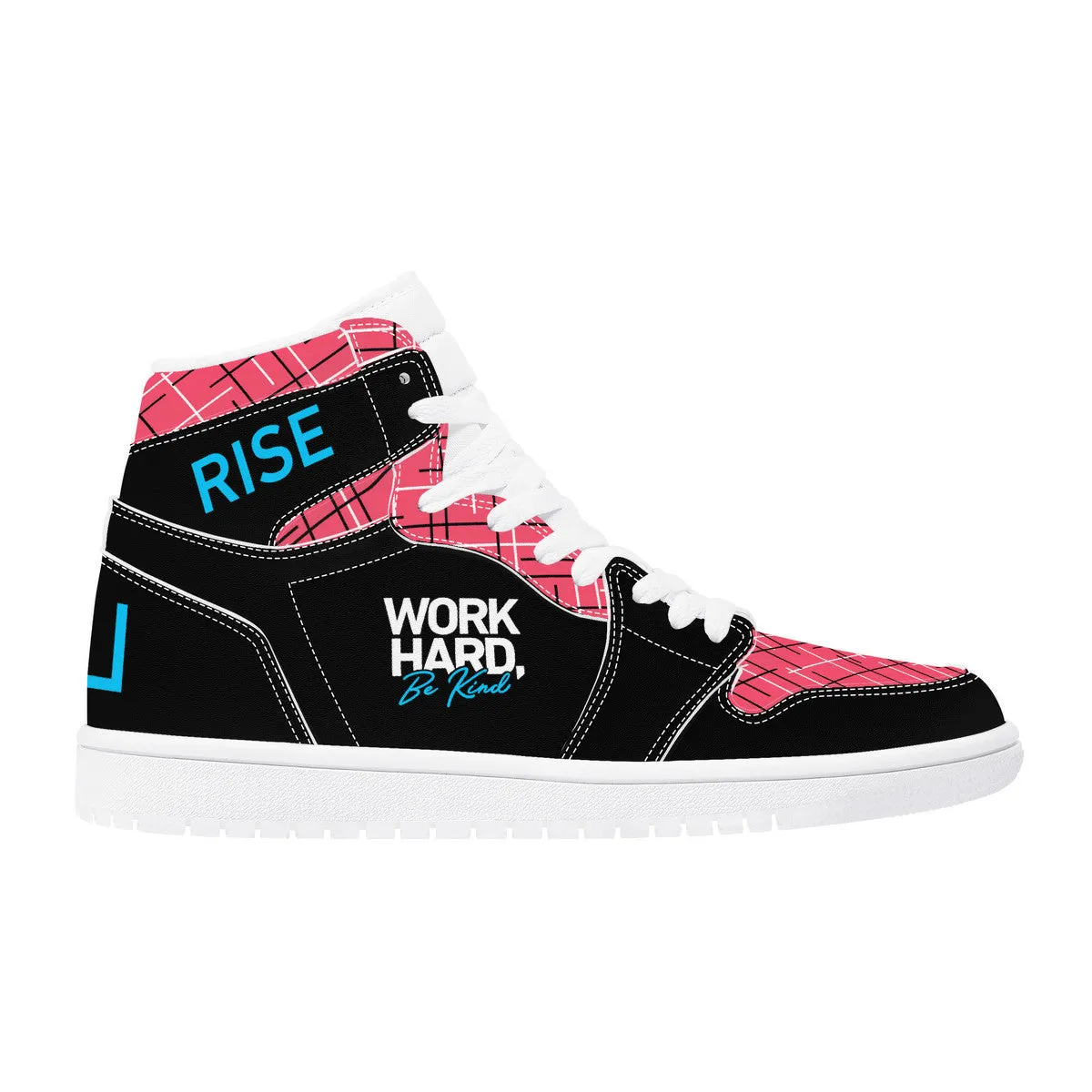 Real Rise Work Hard Be Kind -Pink High-Performance Basketball Shoes