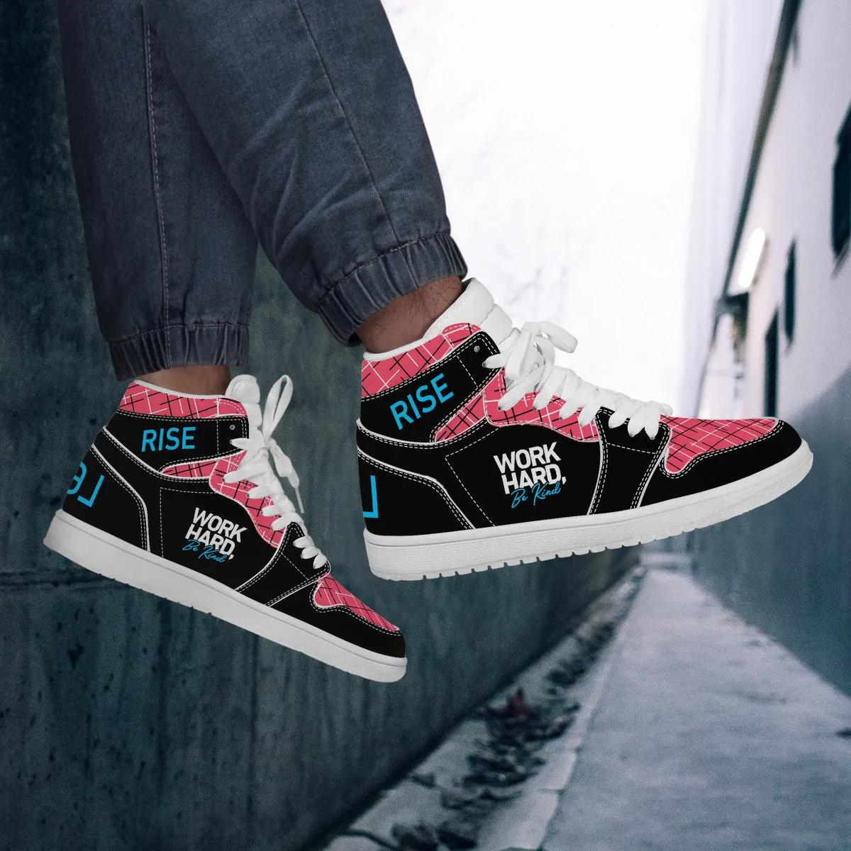 Real Rise Work Hard Be Kind -Pink High-Performance Basketball Shoes