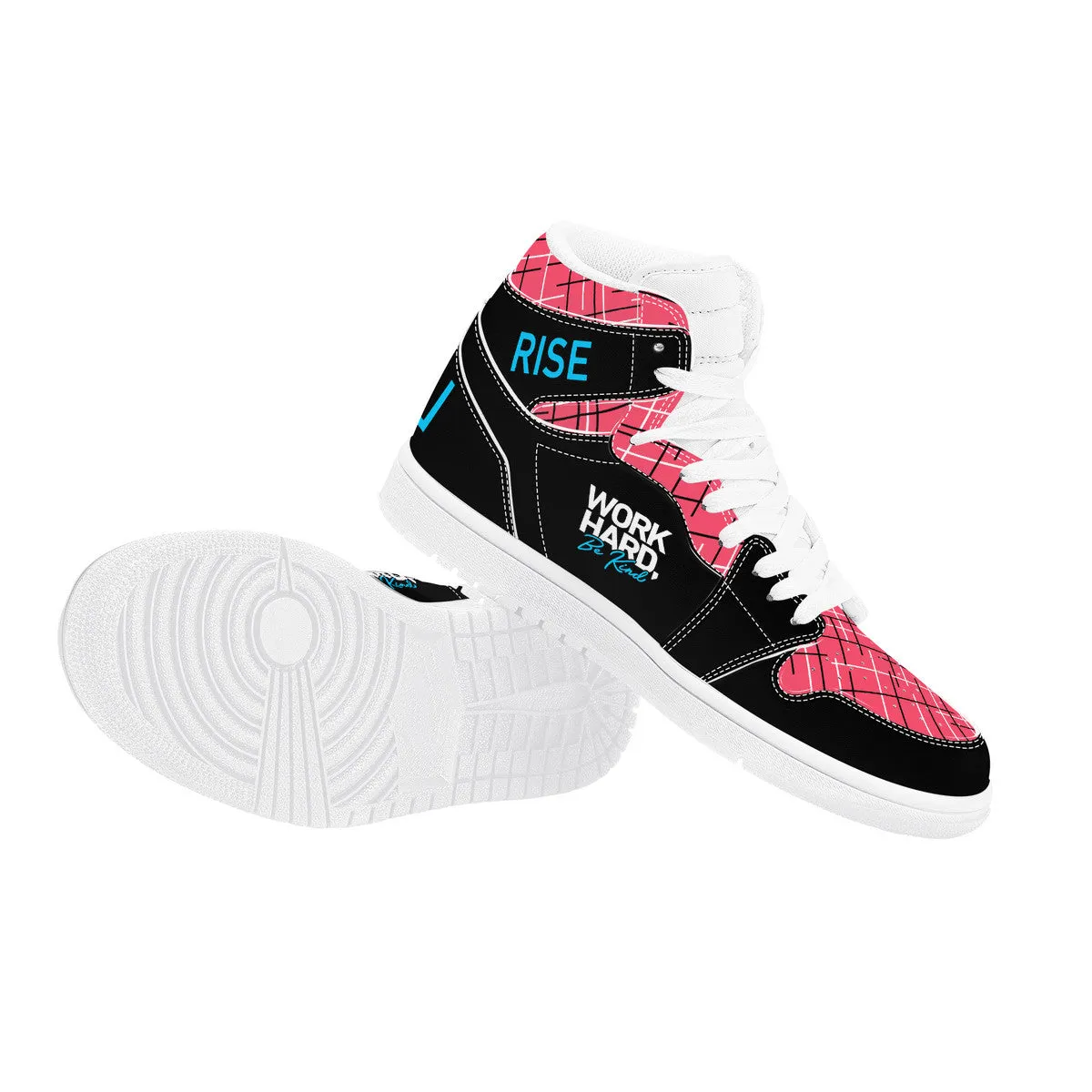 Real Rise Work Hard Be Kind -Pink High-Performance Basketball Shoes