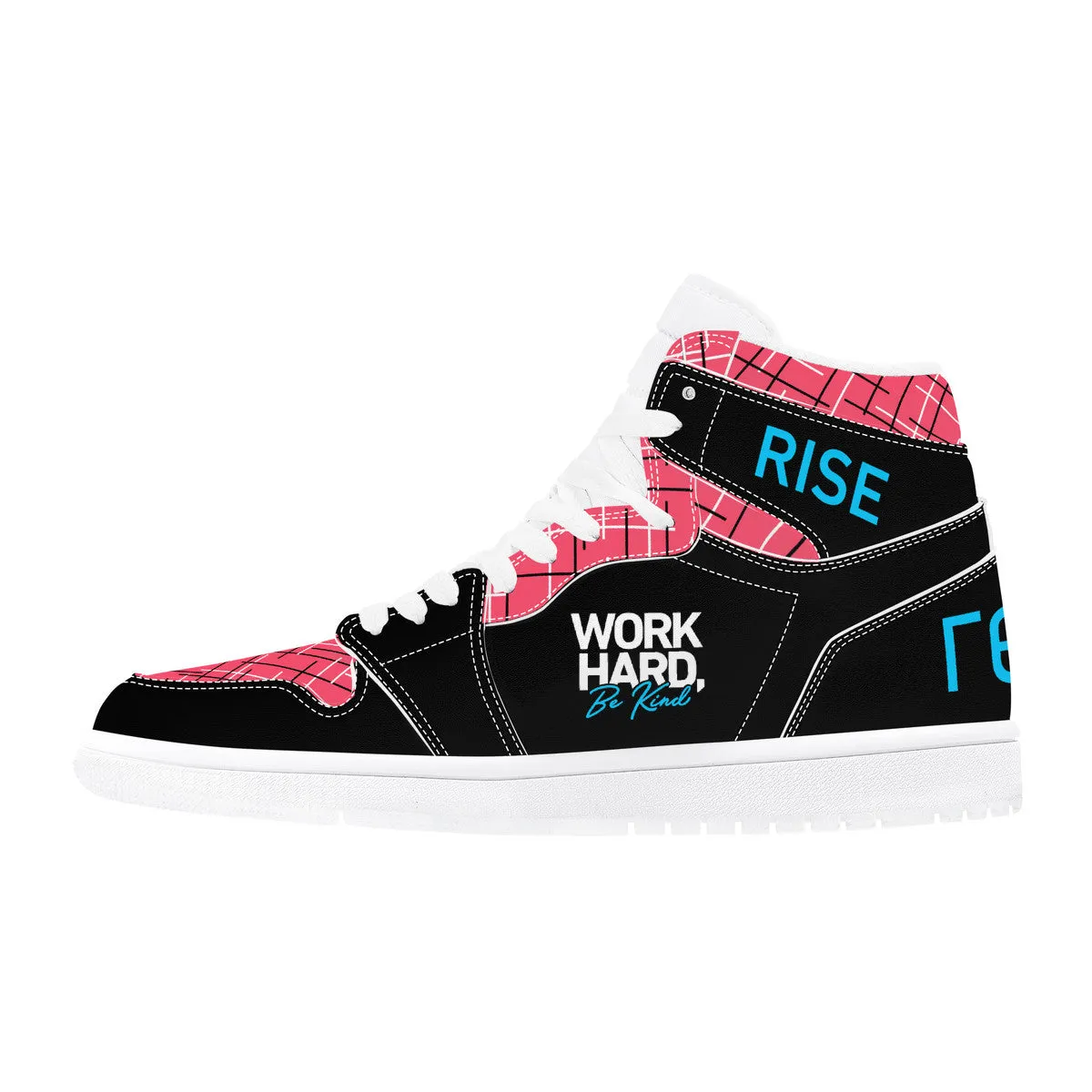 Real Rise Work Hard Be Kind -Pink High-Performance Basketball Shoes
