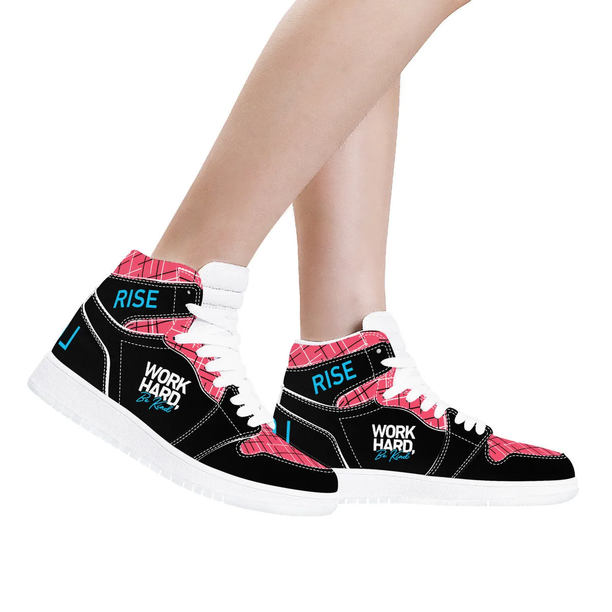 Real Rise Work Hard Be Kind -Pink High-Performance Basketball Shoes