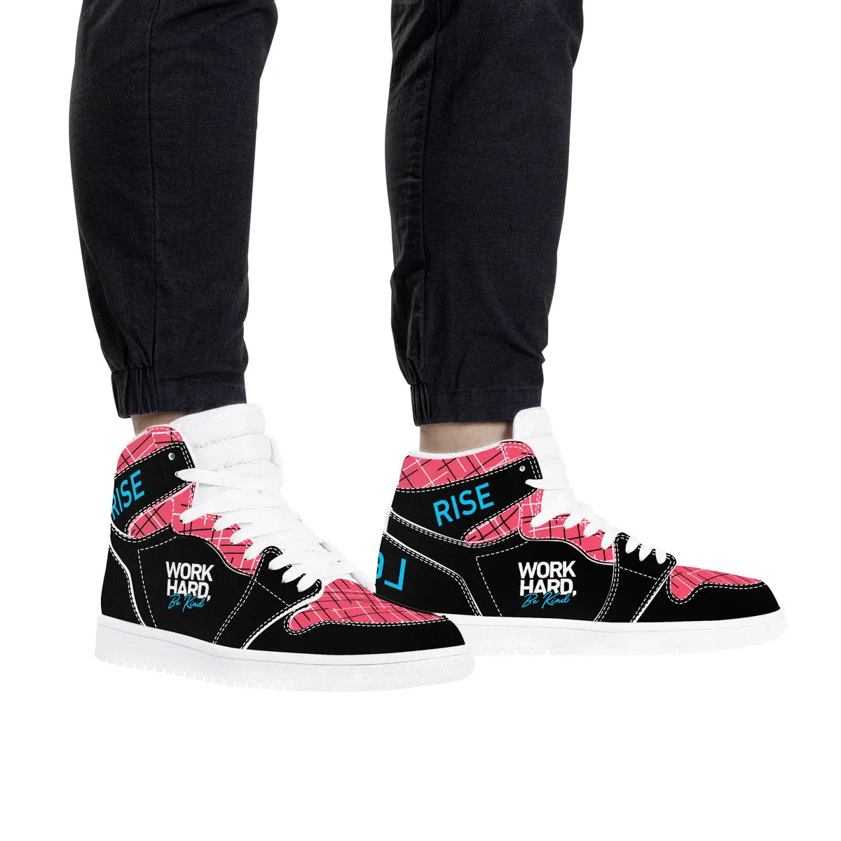 Real Rise Work Hard Be Kind -Pink High-Performance Basketball Shoes