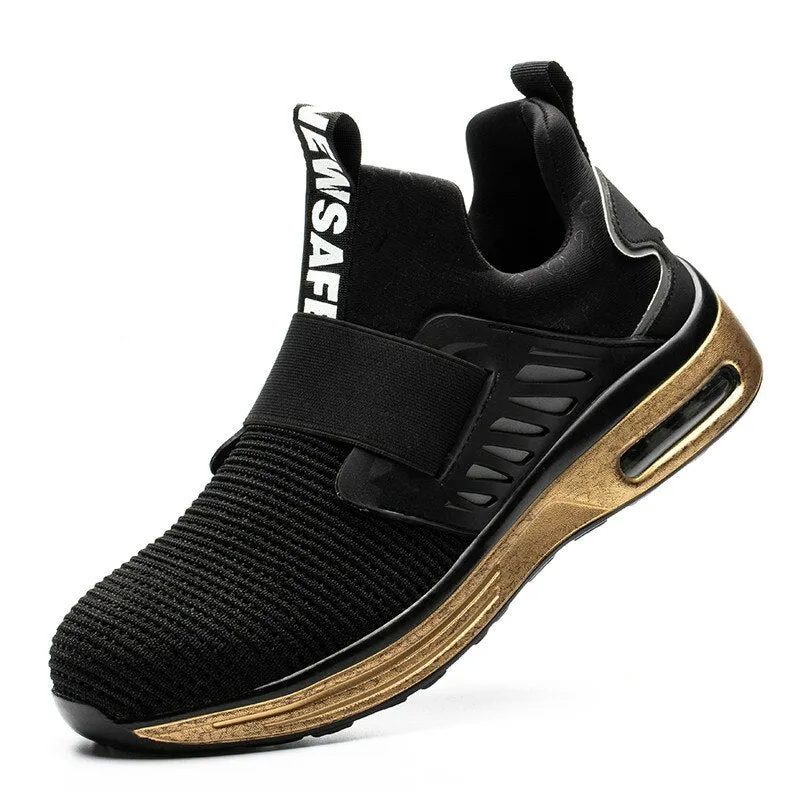 Reflective Men's Safety Shoes Boots With Steel Toe Cap Casual Men's Boots Work Indestructible Shoes Puncture-Proof Work Sneakers