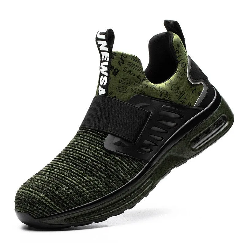 Reflective Men's Safety Shoes Boots With Steel Toe Cap Casual Men's Boots Work Indestructible Shoes Puncture-Proof Work Sneakers