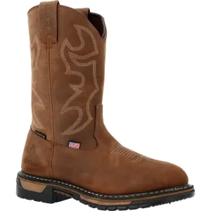 Rocky Original Ride Men's Steel Toe Western Work Boots Rkw0419 In Brown