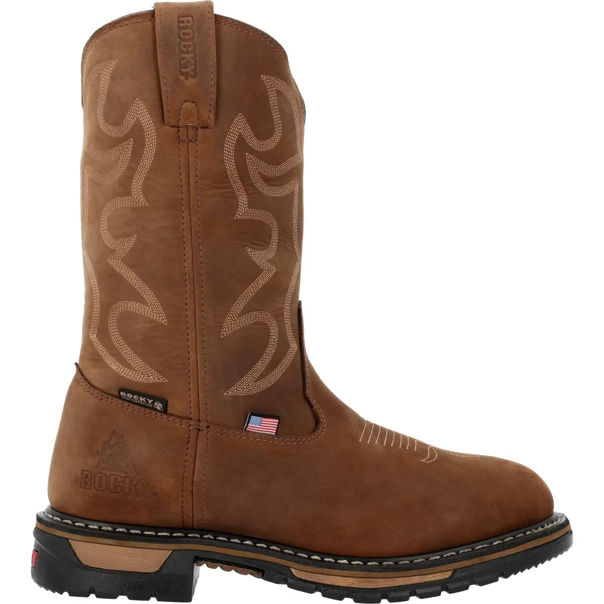 Rocky Original Ride Men's Steel Toe Western Work Boots Rkw0419 In Brown