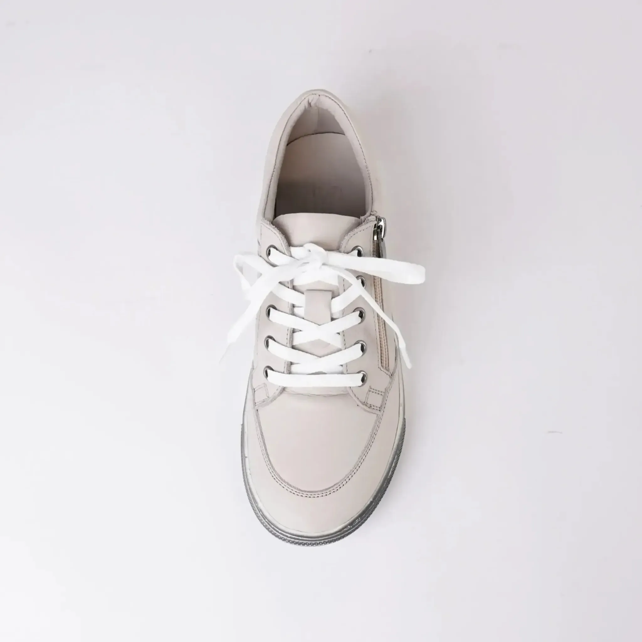 Ronnie Silver Grey Leather Sneakers
