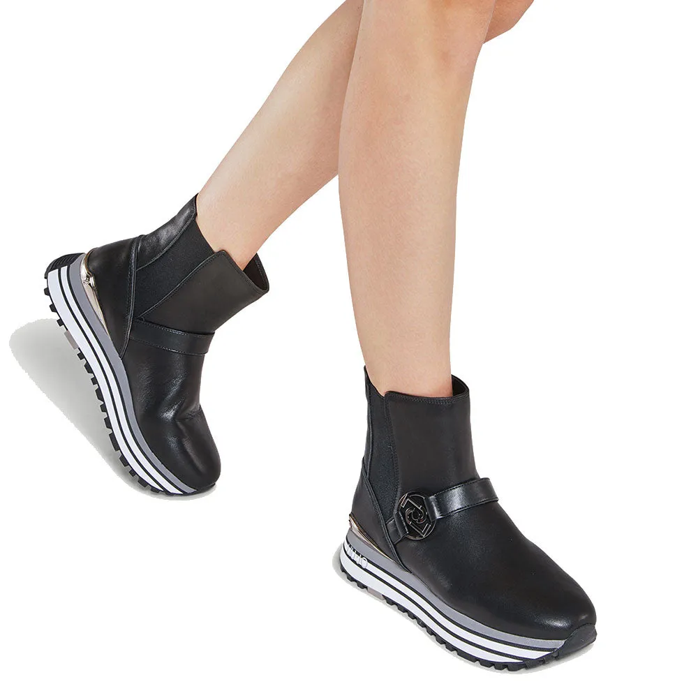Scarpe Donna LIU JO Sneakers Boot Wonder 49 in Pelle Nera