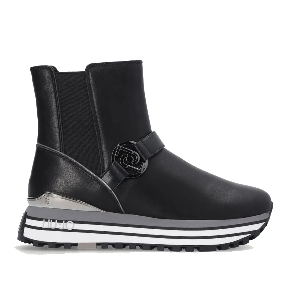Scarpe Donna LIU JO Sneakers Boot Wonder 49 in Pelle Nera
