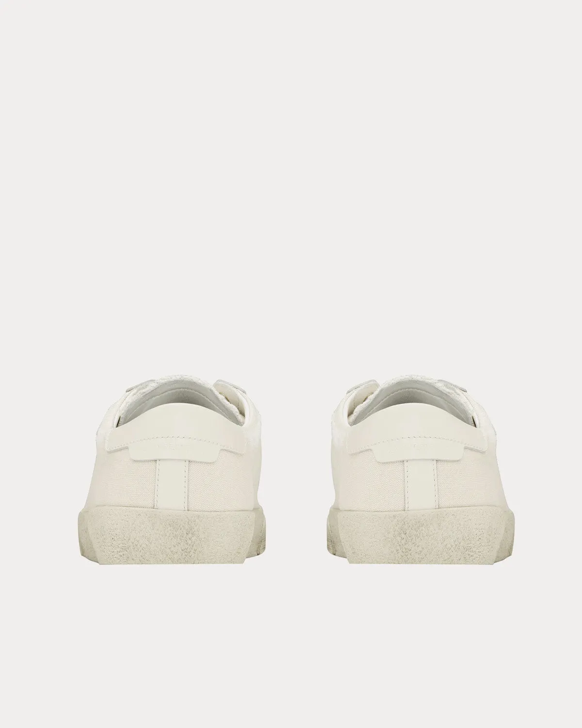 SL/06 Court Classic Embroidered Canvas & Smooth Leather Cream Low Top Sneakers