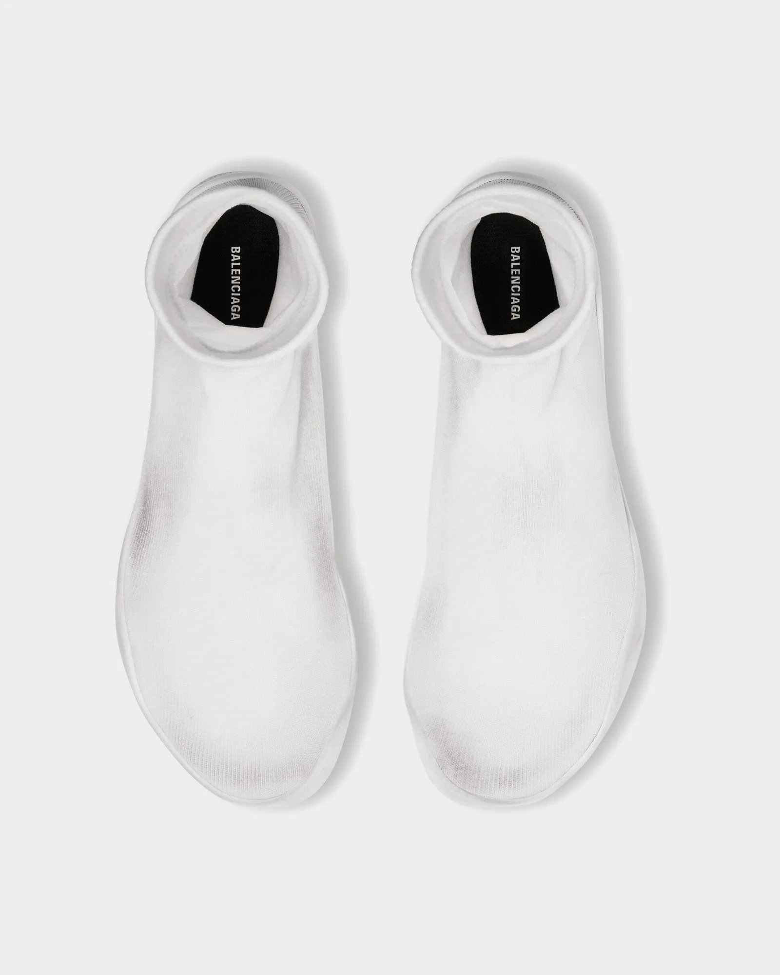 Sock Technical Knit White High Top Sneakers