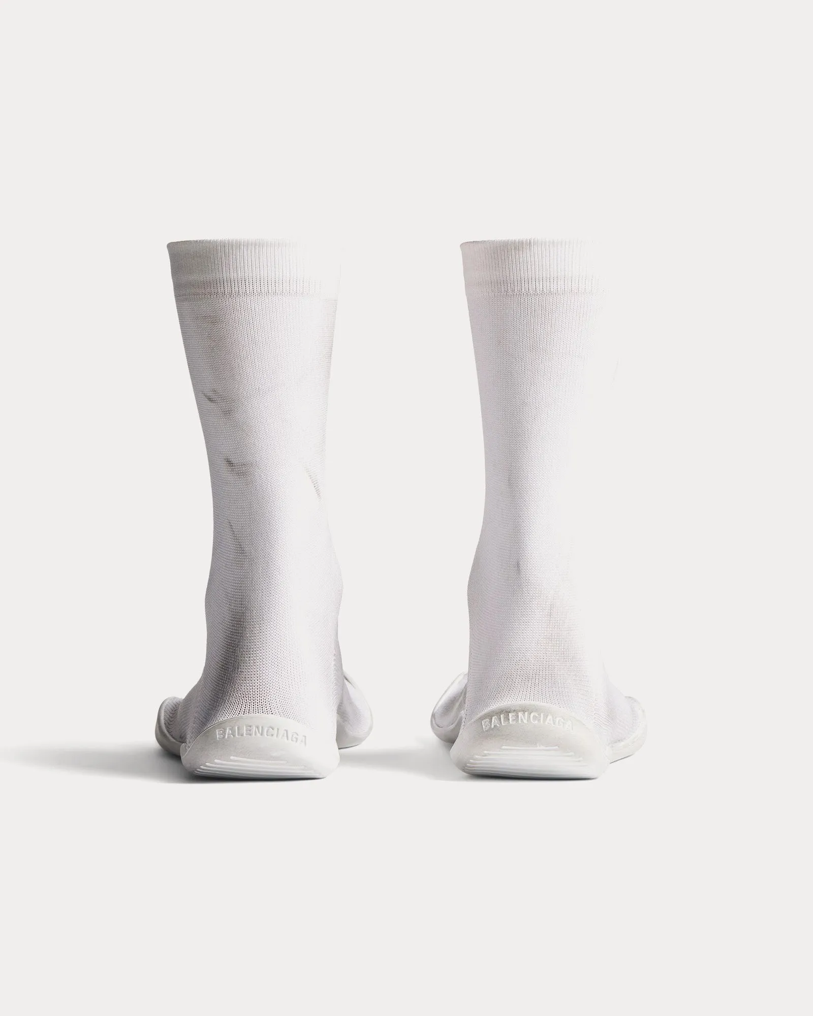 Sock Technical Knit White High Top Sneakers