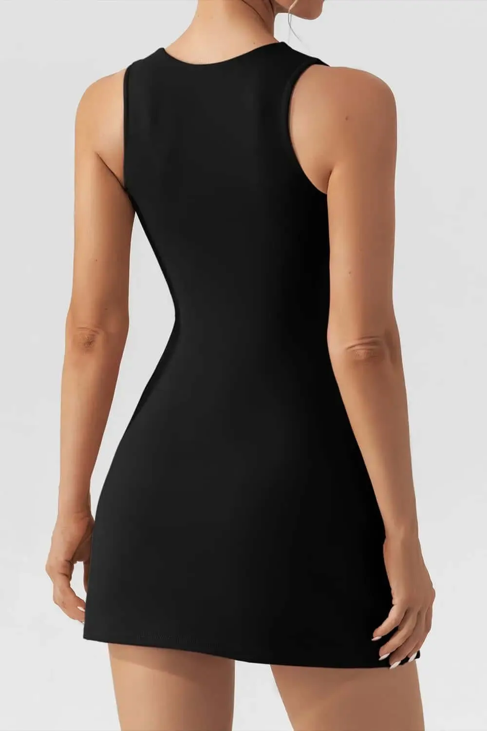 Square Neck Dress - Sleeveless Mini
