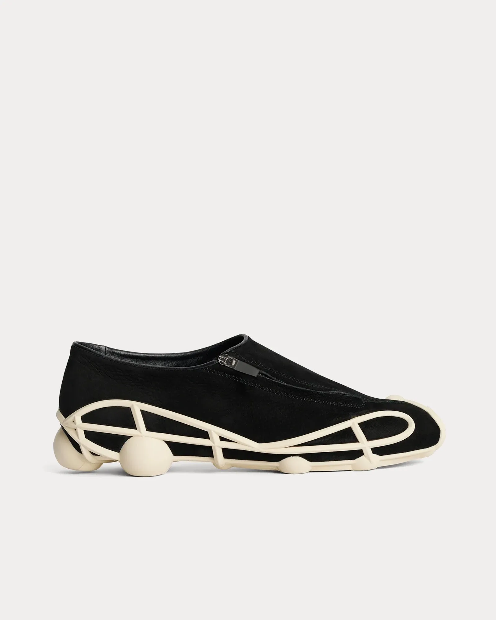 Tereshkova Zipup Black Slip On Sneakers