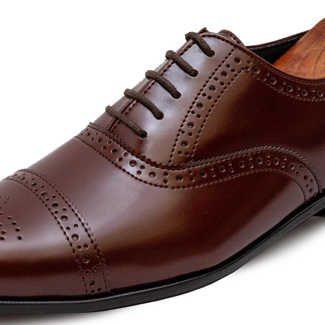 TERRY- DARK TAN BROGUE LACE UP