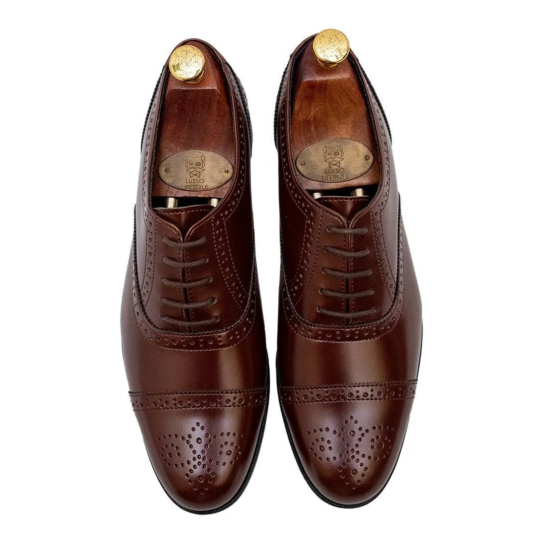 TERRY- DARK TAN BROGUE LACE UP