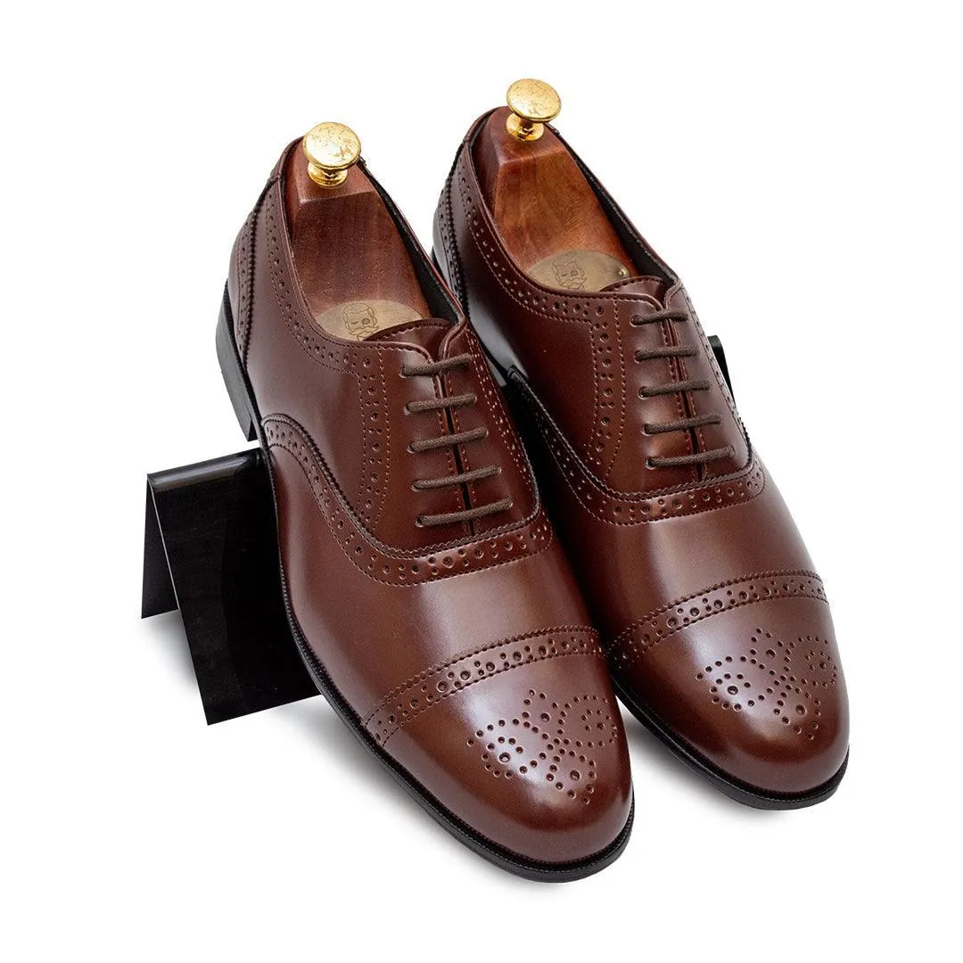 TERRY- DARK TAN BROGUE LACE UP