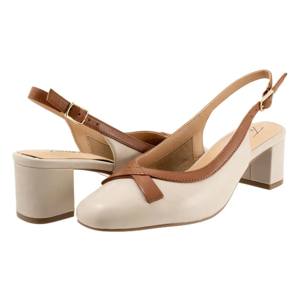 Trotters Dalani Ivory/Tan Leather Pump (Women's)