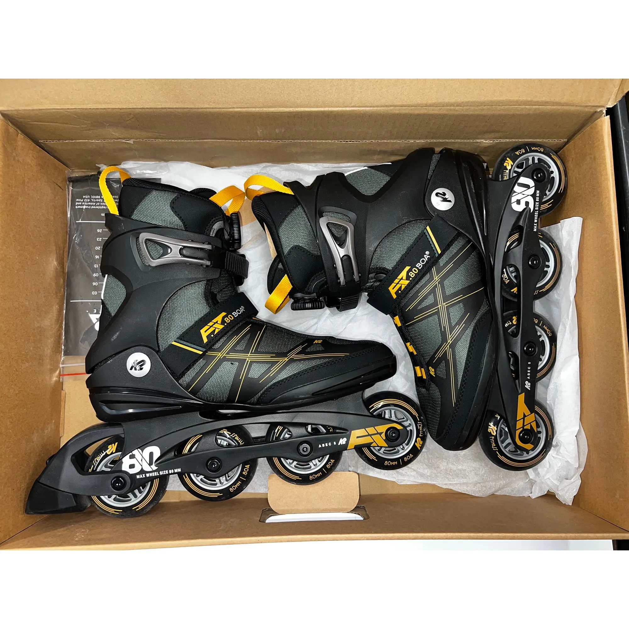 Used K2 F.I.T. 80 Boa Gray Mens Inline Skates - Lightly Used - Various Sizes