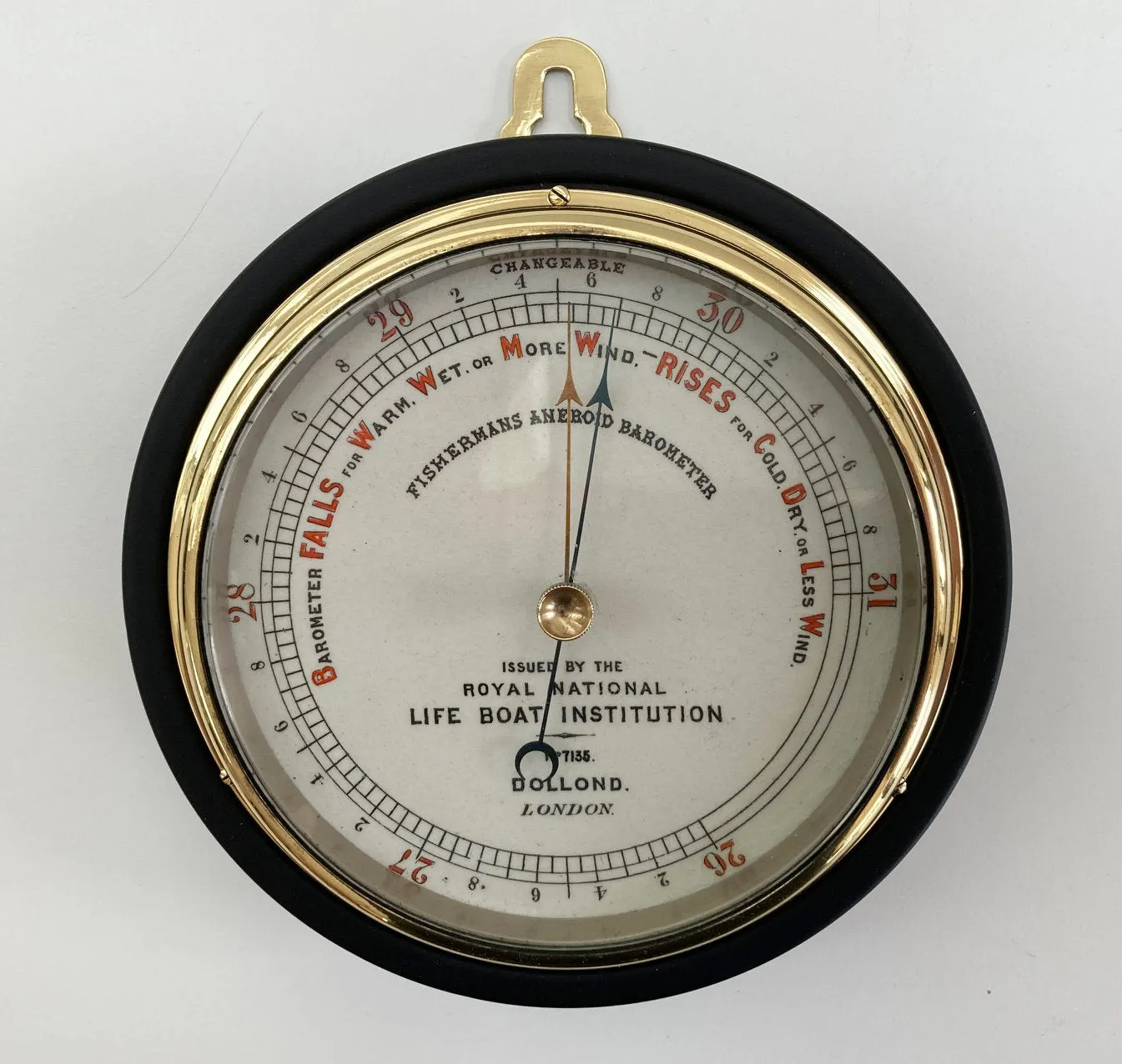 Victorian RNLI Fishermans Aneroid Barometer by Dollond of London