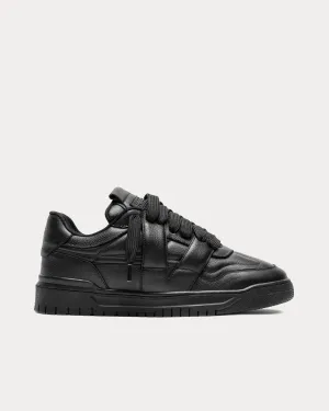 Vortex Leather Black Low Top Sneakers