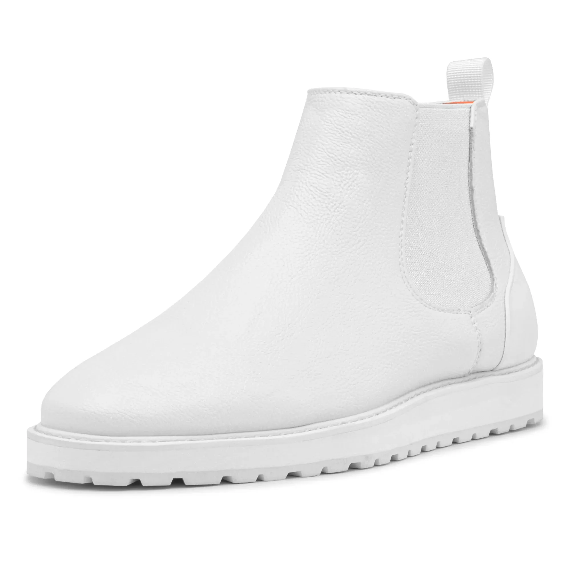 White Men's Slip-On Boot TAYNO Leather Casual Chelsea Sneaker The Mustella-L