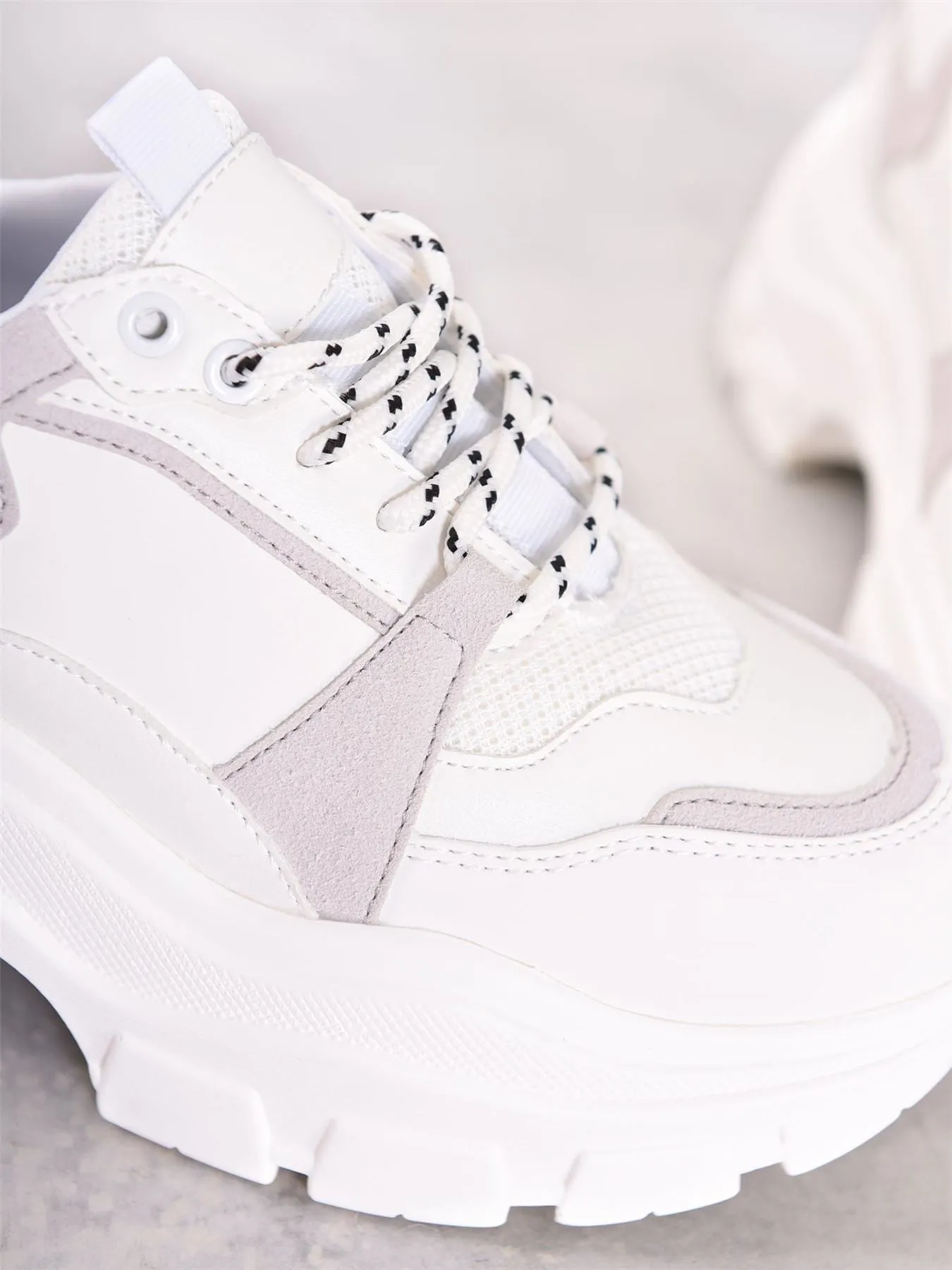 White-Multi Chunky Platform-Trainers