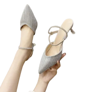 Women Pointed Toe Silver High Heel