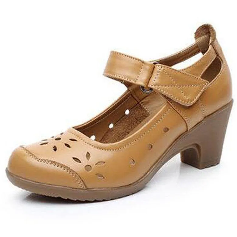 Women's Casual Shoes Leather Pumps Round Toe Shallow Mouth COS0202