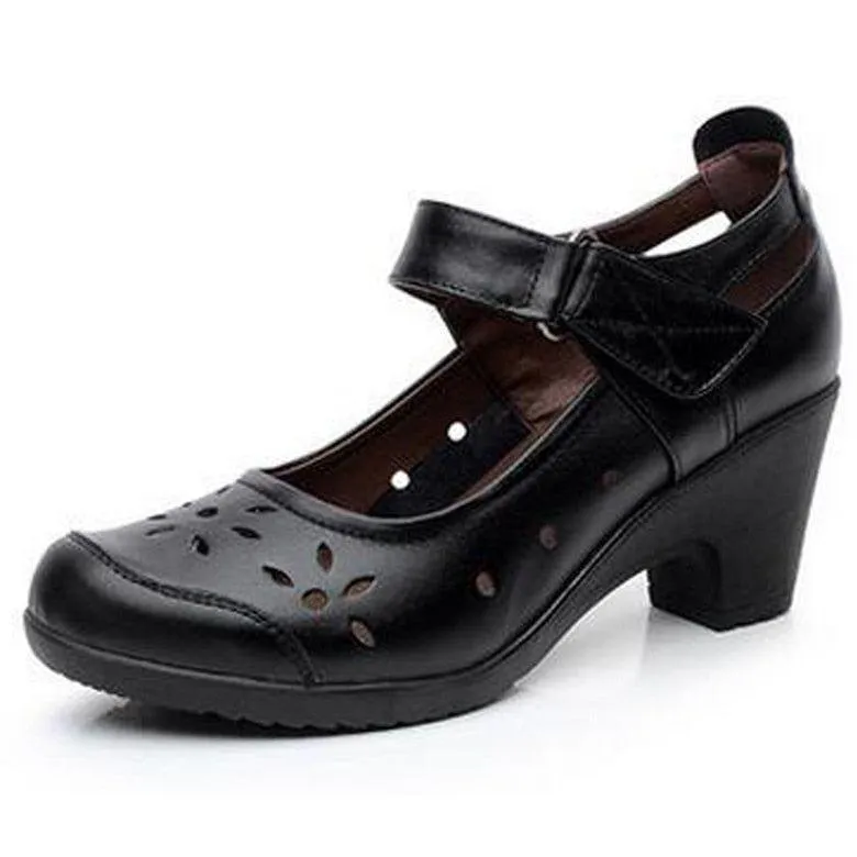 Women's Casual Shoes Leather Pumps Round Toe Shallow Mouth COS0202