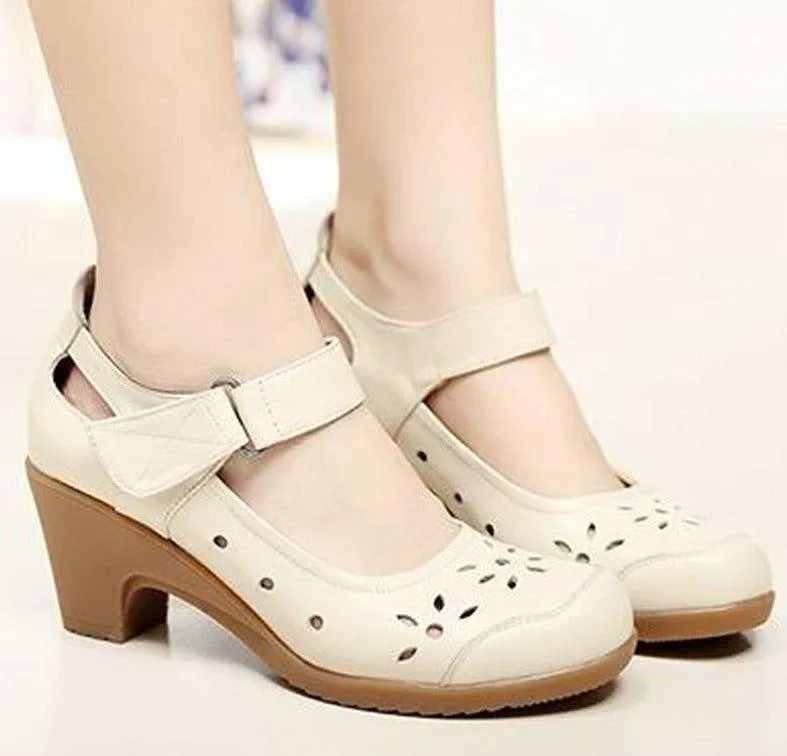Women's Casual Shoes Leather Pumps Round Toe Shallow Mouth COS0202