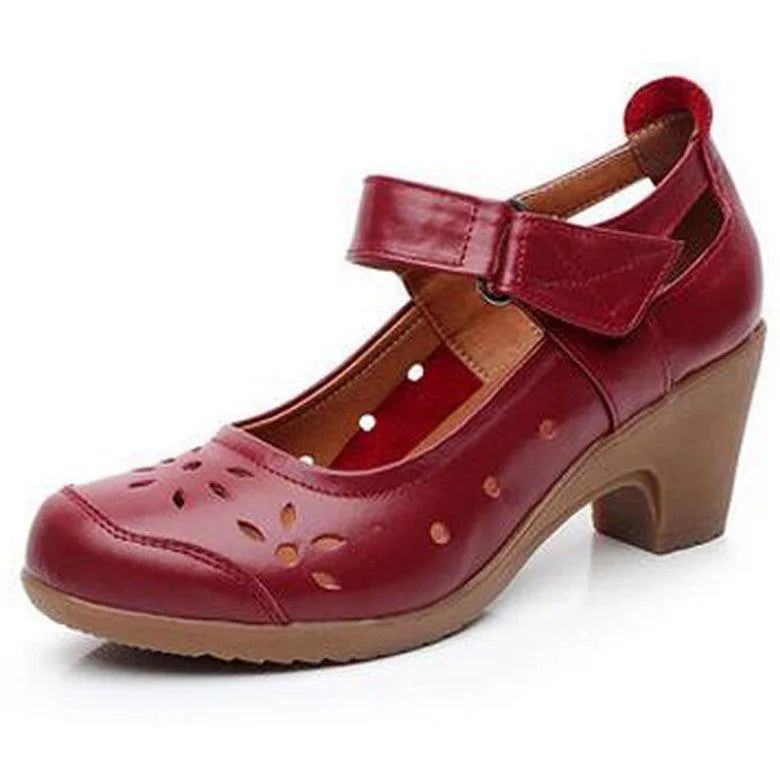 Women's Casual Shoes Leather Pumps Round Toe Shallow Mouth COS0202
