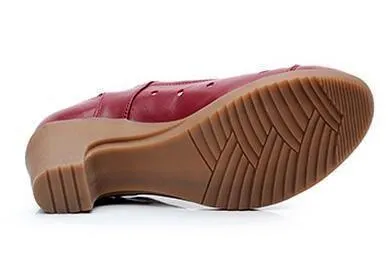 Women's Casual Shoes Leather Pumps Round Toe Shallow Mouth COS0202